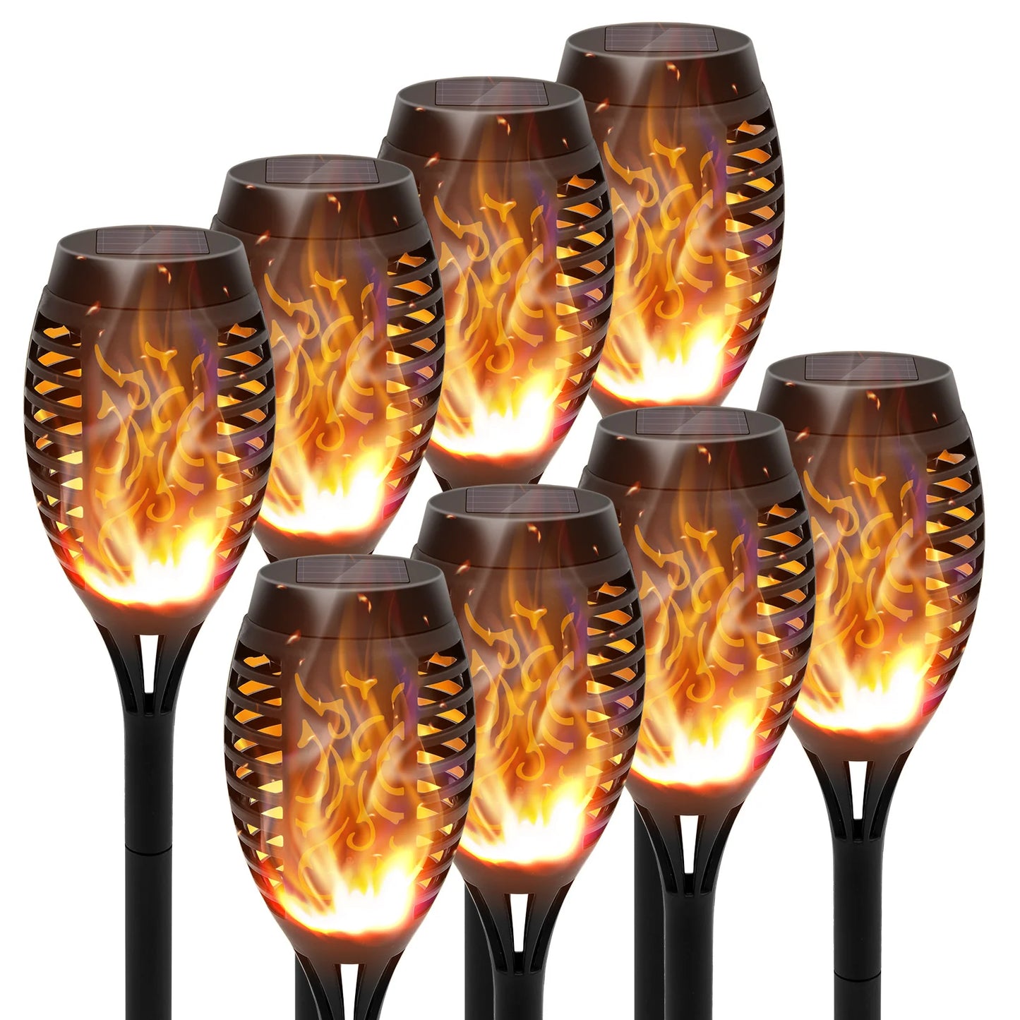 Solar Torch Lights Flickering Flame Outdoor Garden Path Patio Waterproof