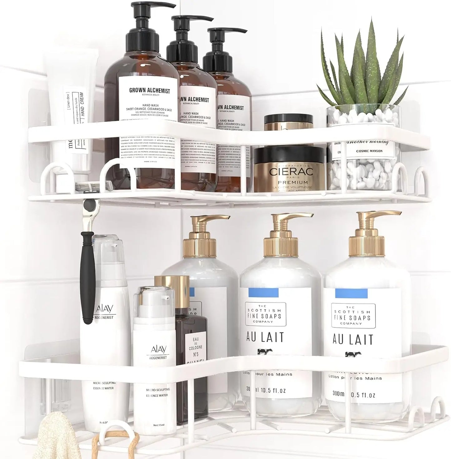 Corner Shower Caddy 2 Pack Adhesive Stainless Steel Shelves