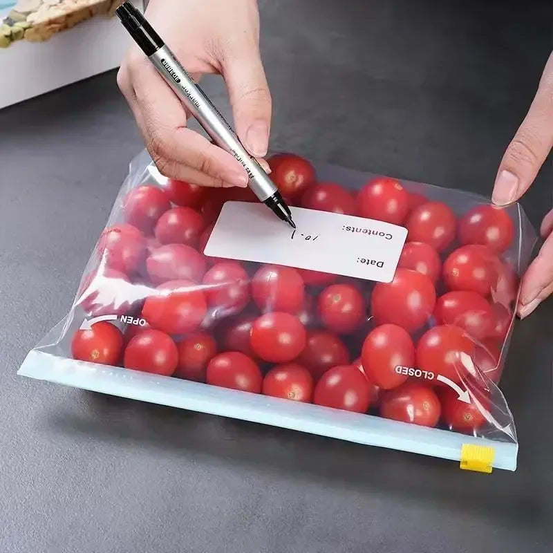 Reusable Food Storage Bags With Zip Seal Transparent Set