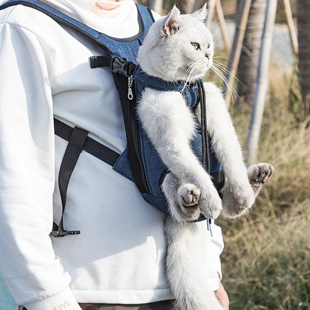 Outdoor Dog Backpack Carrier Breathable Mesh Travel Bag