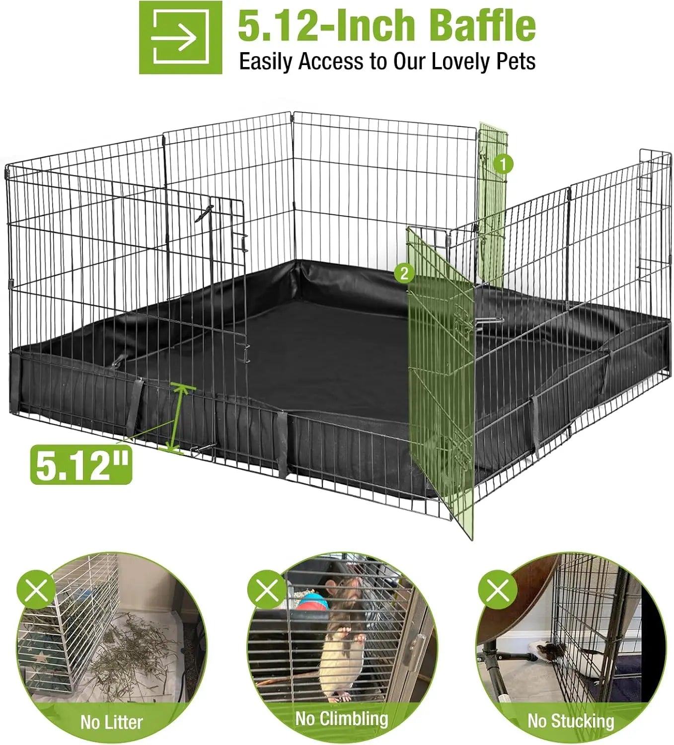 Rabbit Playpen Indoor Outdoor Enclosure With Waterproof Floor Liner