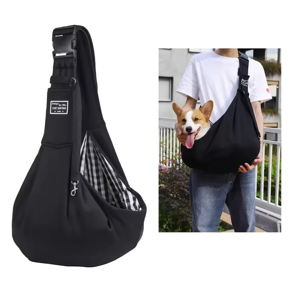 Dog Carrier Sling Reversible Puppy Carrier With Storage Pocket