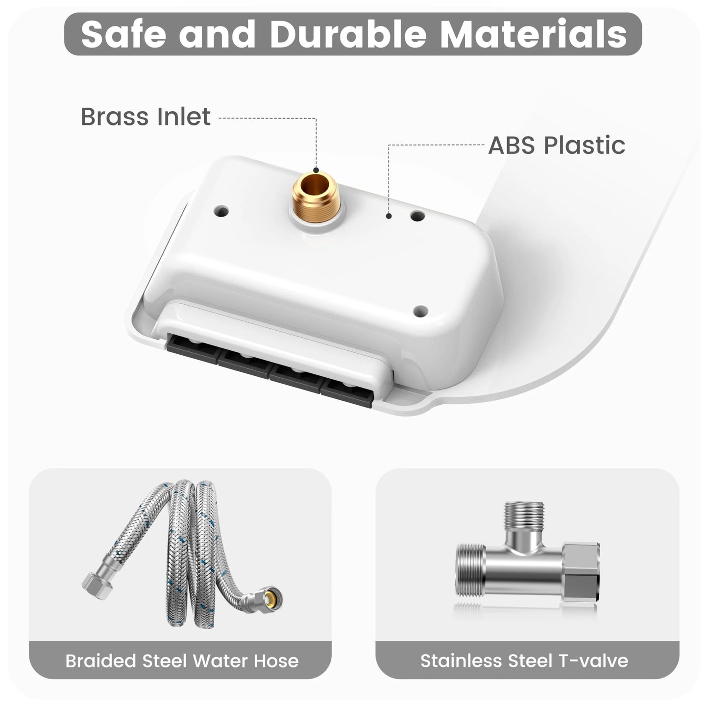 Dual Nozzle Bidet Attachment for Toilet With Adjustable Water Pressure