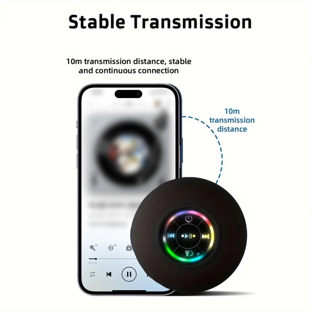 Fomscvka Portable Bluetooth Speaker With LED Light IPX4 Waterproof