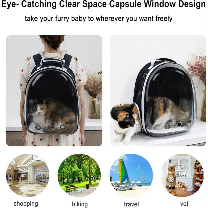 Breathable Space Pet Carrier Backpack for Cats and Small Dogs