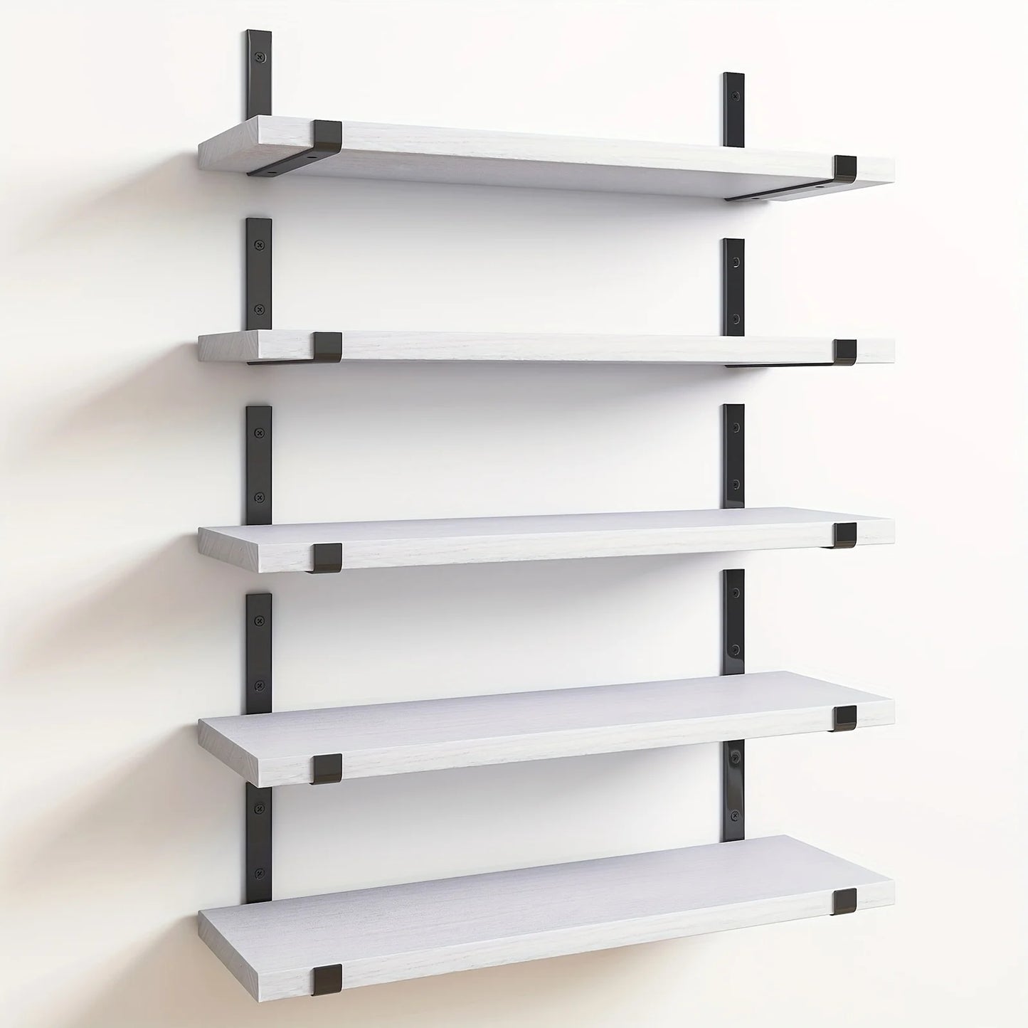 JUSFIT Bamboo Wood Floating Shelves Set of 5 Wall Shelves