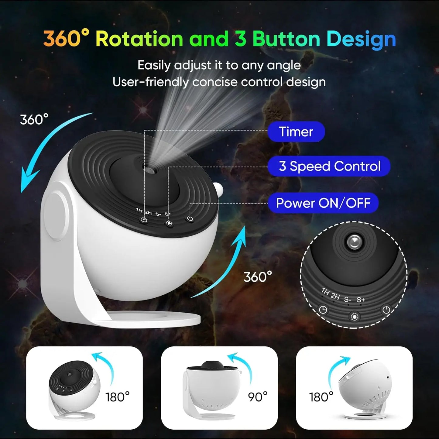 Aiopp Galaxy Projector For Bedroom With 13 Film Discs
