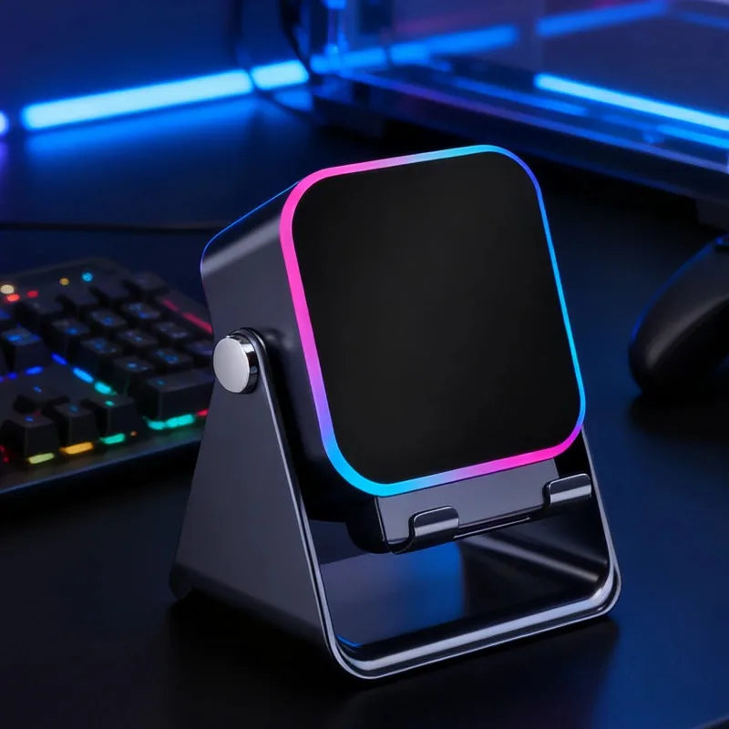 5-In-1 Auto-Induction Wireless Speaker With Phone Holder And RGB Lights