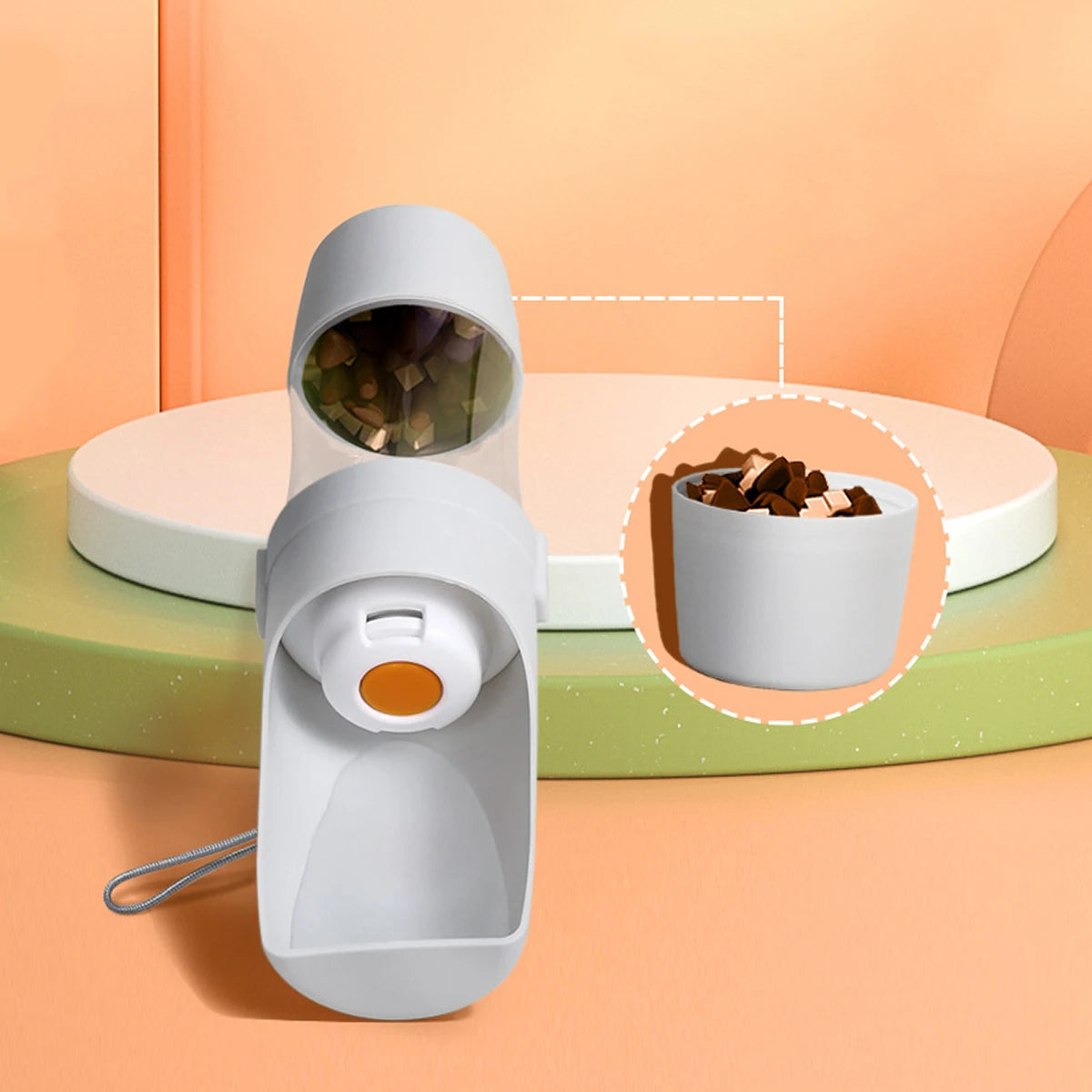 Portable Pet Water Bottle With Food Storage For Pets