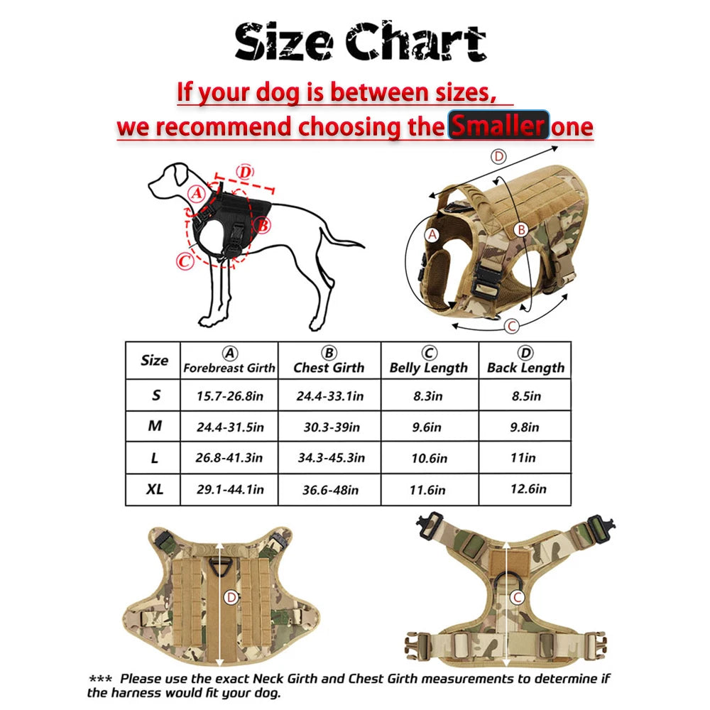 Tactical Dog Harness Leash Set For Training And Walking