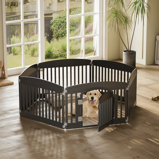 JHK Plastic Dog Playpen 6-Panel Expandable Pet Fence