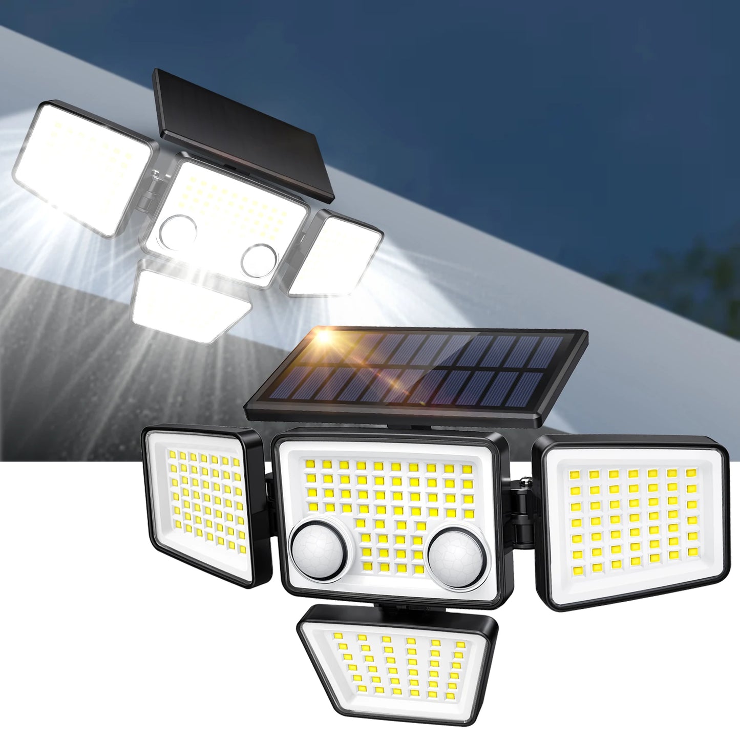 SZRSTH Solar Outdoor Lights 3000LM Motion Sensor Flood Lights