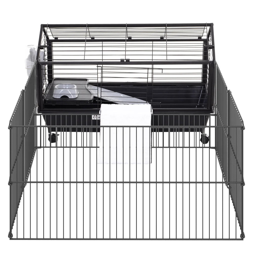 Small Animal Playpen Cage With Rolling Caster And Water Bottle
