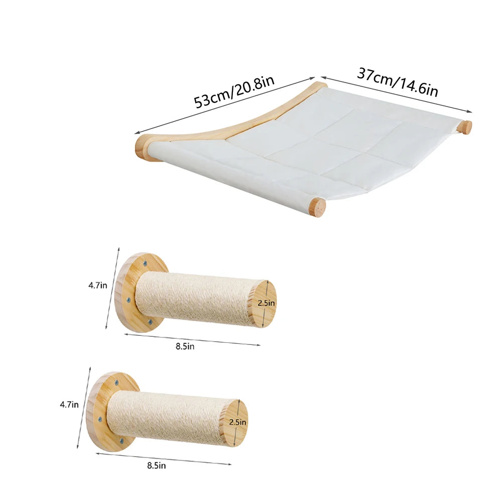CWV Wall Mounted Cat Hammock Kit With Multi Level Perches