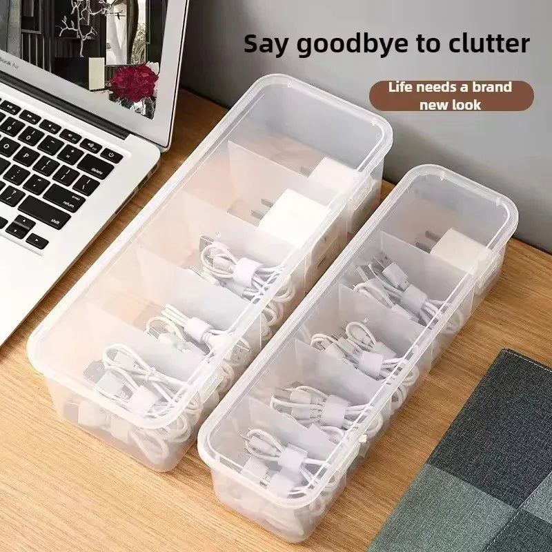 Transparent Cable Storage Box With Lid Office And Home Use