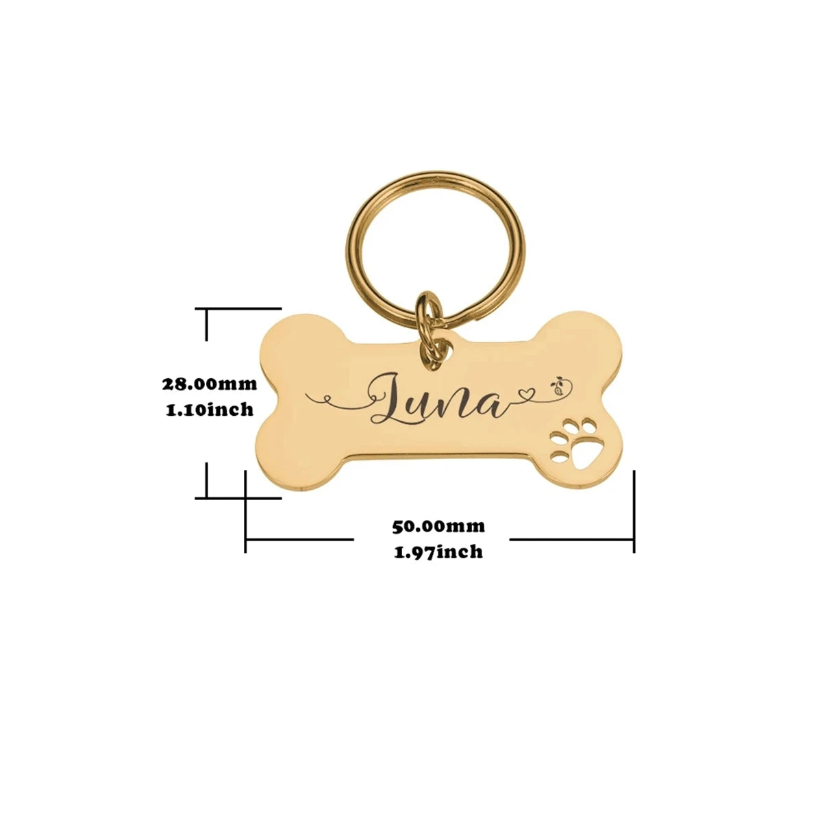 Custom Love Wave Dog Tag For Pet ID Collar Personalizable