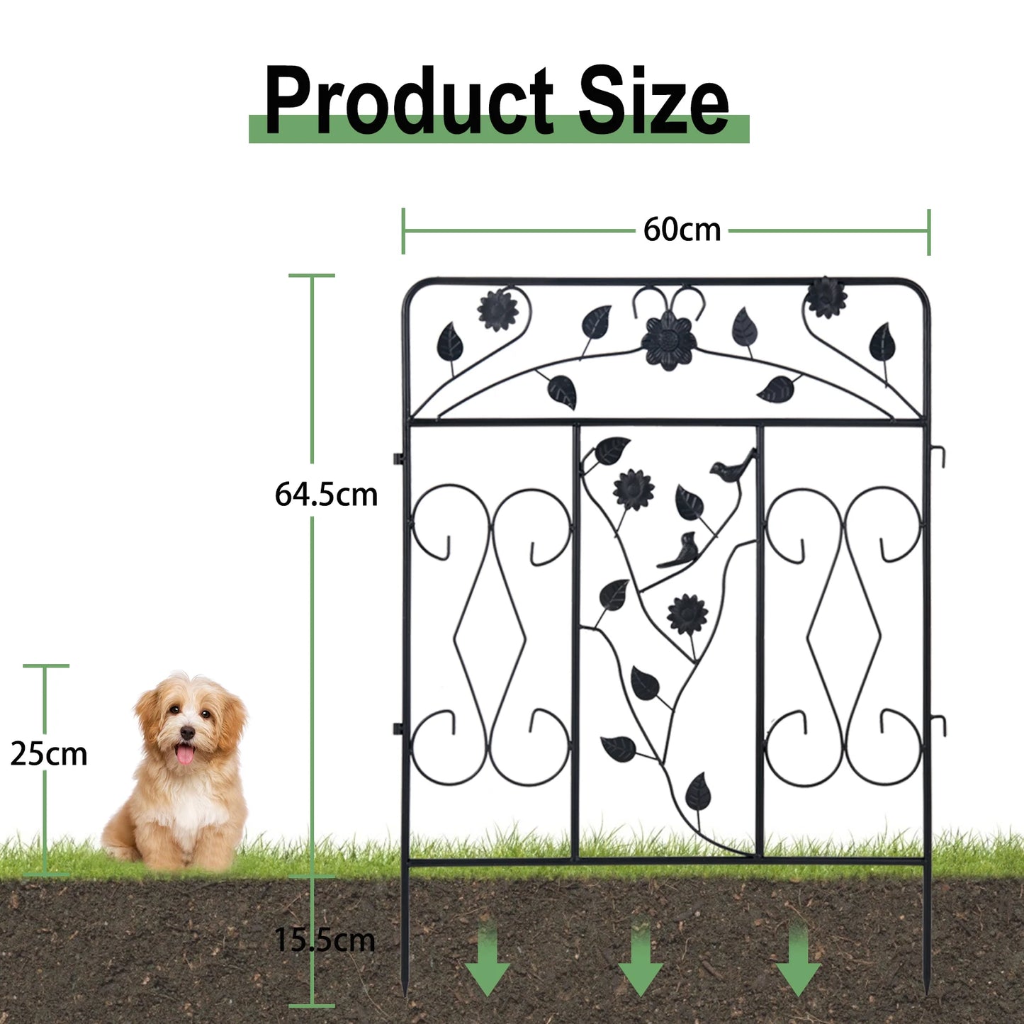 Decorative Steel Garden Fence Panel Folding Metal Border