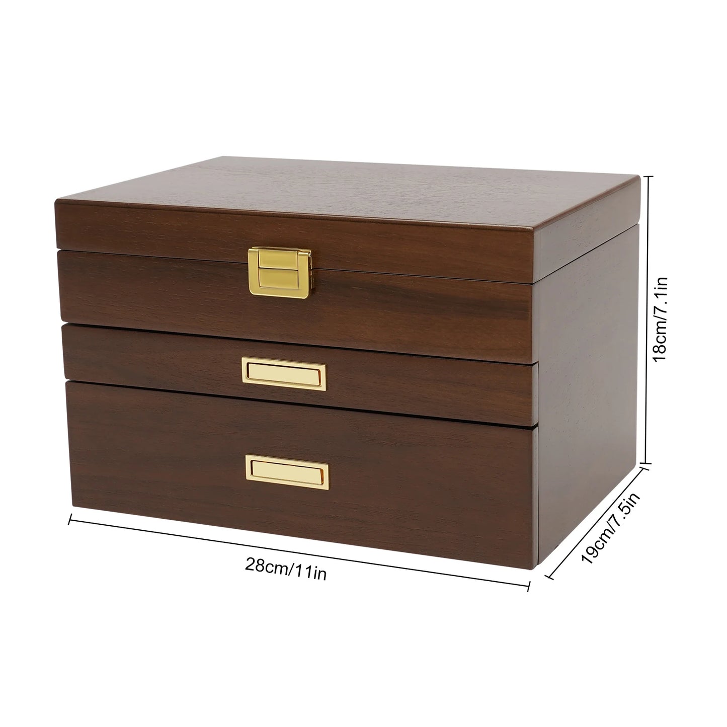 Elegant Wooden Jewelry And Watch Display Case Organizer