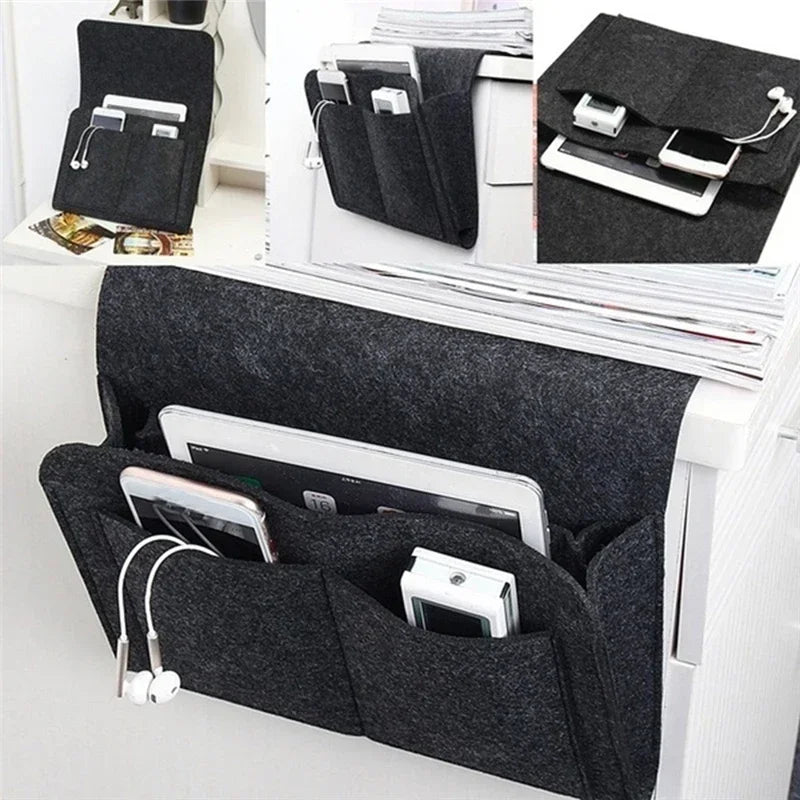 Felt Bedside Storage Organizer For Sofa And Couch Side Pouch