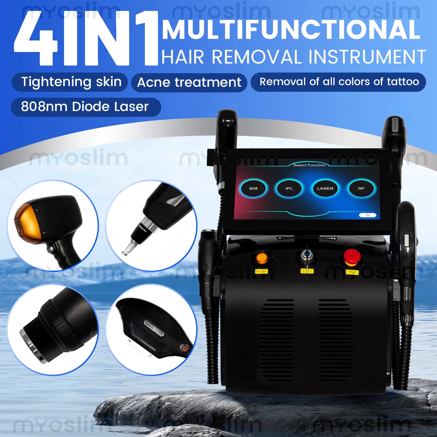 MYOSLIM 4in1 Pro Hair Removal Machine 5000W For Professionals