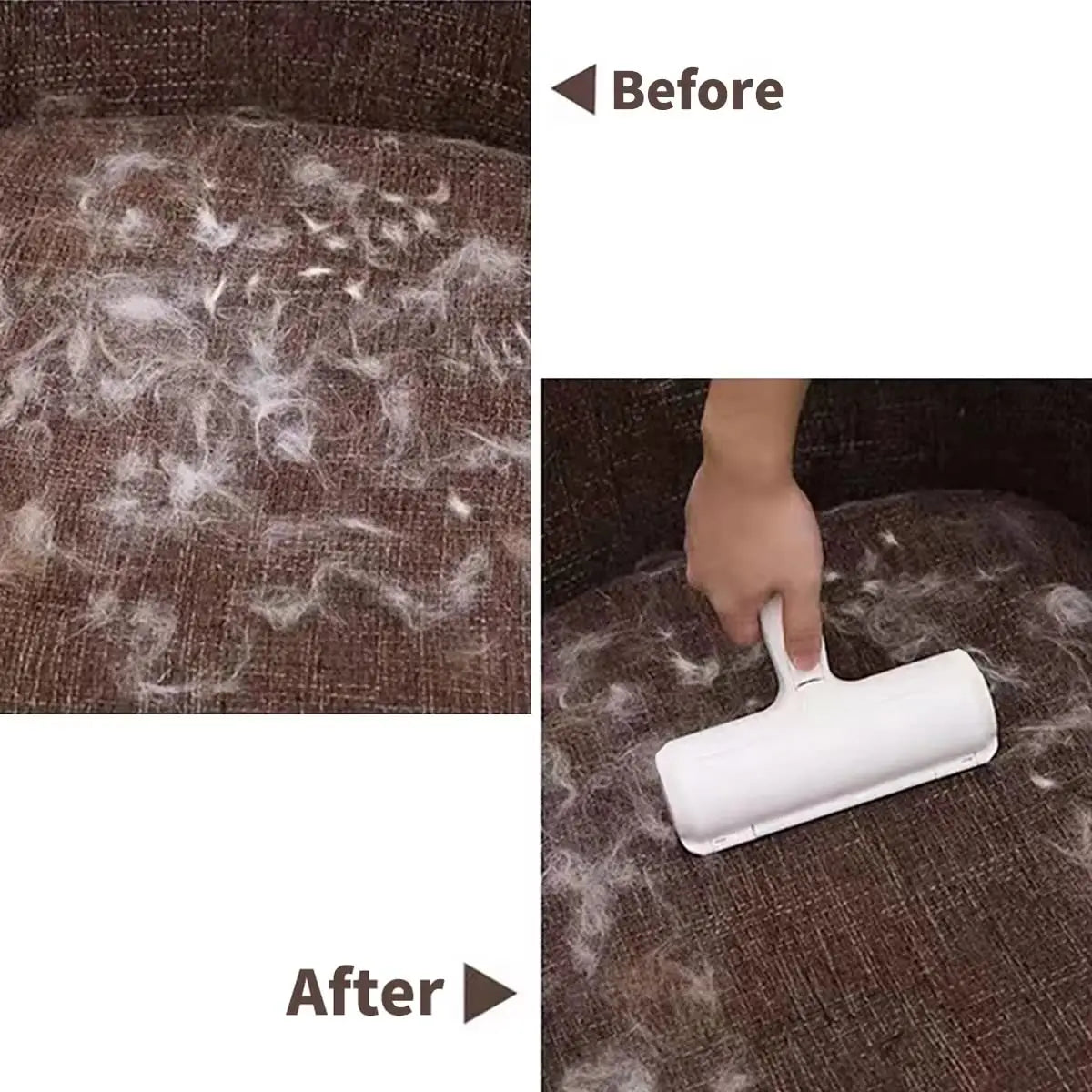 Pet Hair Remover Roller With Self Cleaning Base For Furniture