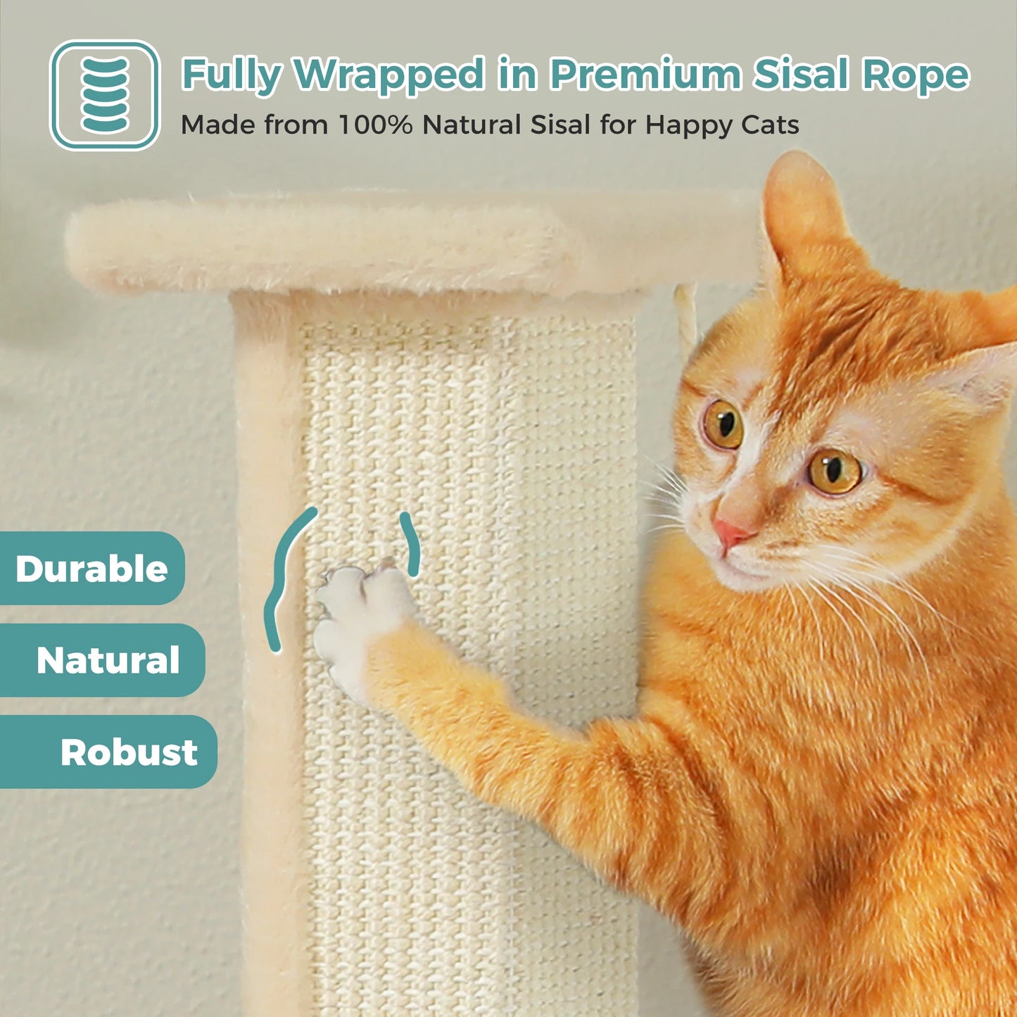 PAWZ Road Large Indoor Cat Scratching Post With Dangling Ball