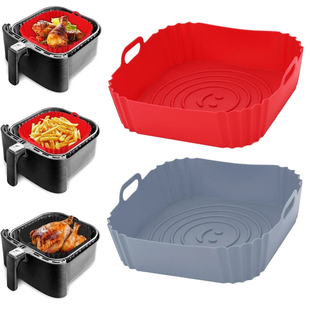 Nonstick Silicone Air Fryer Pan Liner For Oven Baking Tray