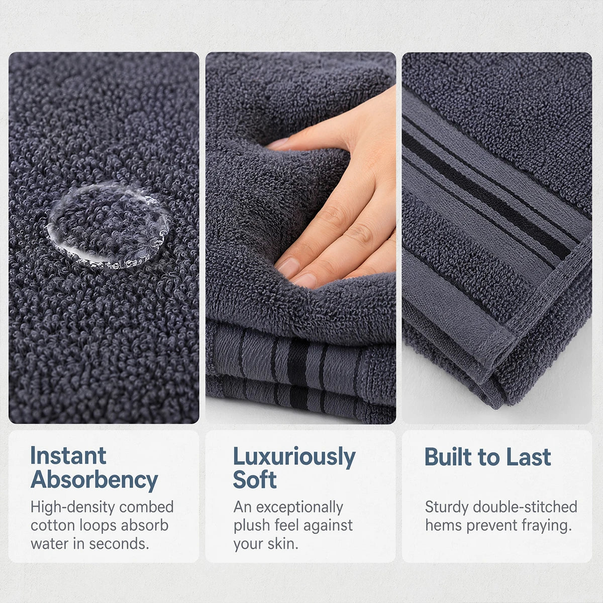 8 Piece Luxury Towel Set 100 Percent Cotton Towels Washcloths