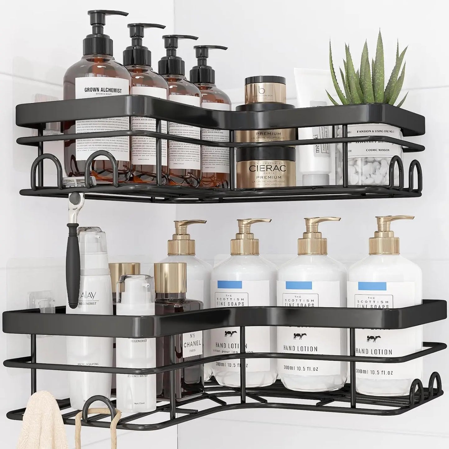 Corner Shower Caddy 2 Pack Adhesive Stainless Steel Shelves