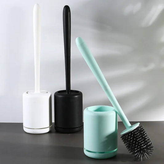 Silicone Toilet Brush With Holder Quick Drying Wall Mount