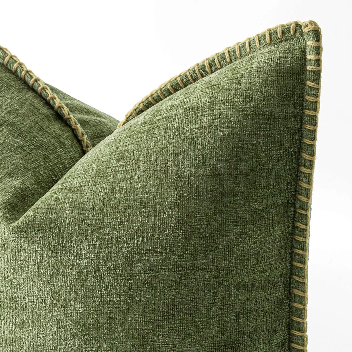 Pack of 2 Chenille Knit Pillow Covers with Embroidered Edges