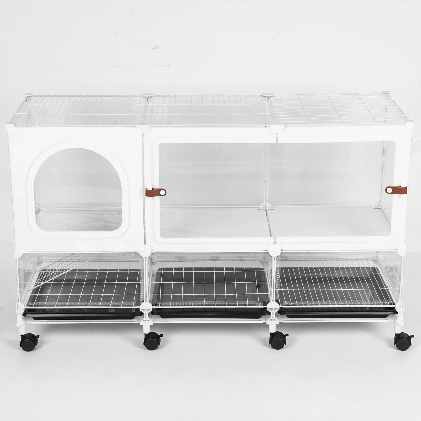 Alloyseed 2 Tier Rabbit Hutch Wheels Tray Guinea Pigs Chinchillas