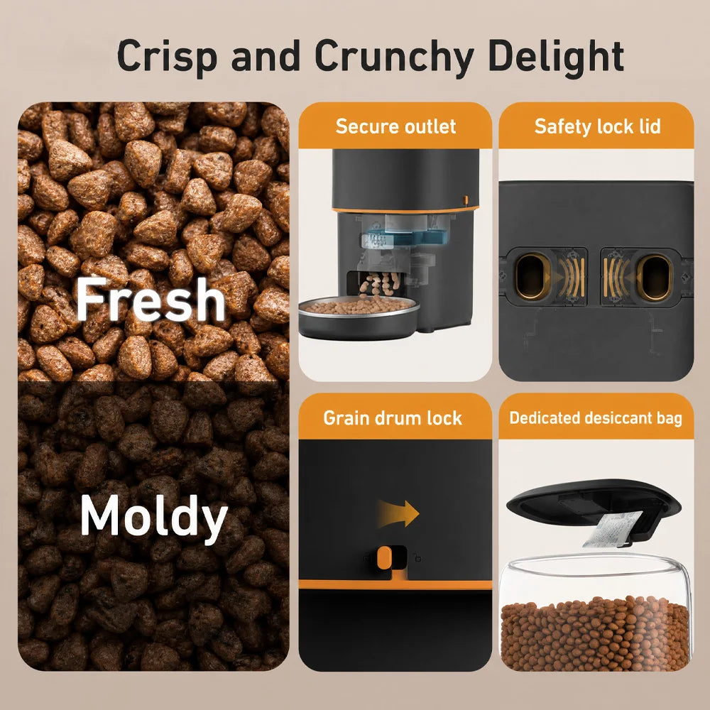 Nityers Automatic Cat Feeder With Voice Recorder And Key Control