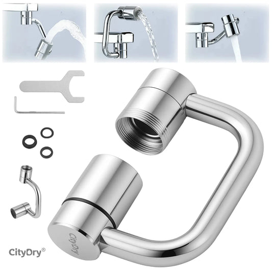Universal Rotatable Kitchen Faucet Extender Stainless Steel Aerator Dual Mode