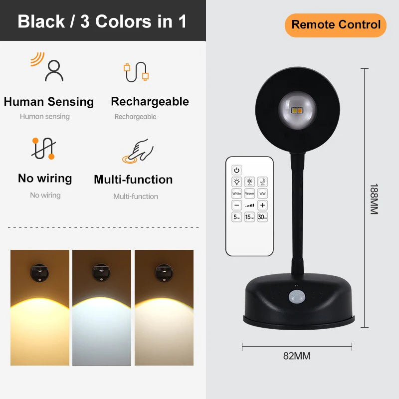 KFV USB Rechargeable Intelligent Wireless Wall Light Dimmable Led Spotlight