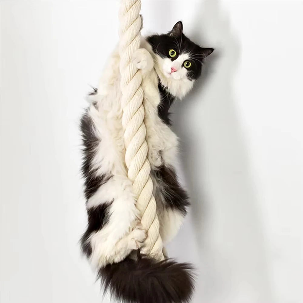 Cat Wall Mounted Climbing Shelf With Sisal Rope Scratching Post For Indoor Cats