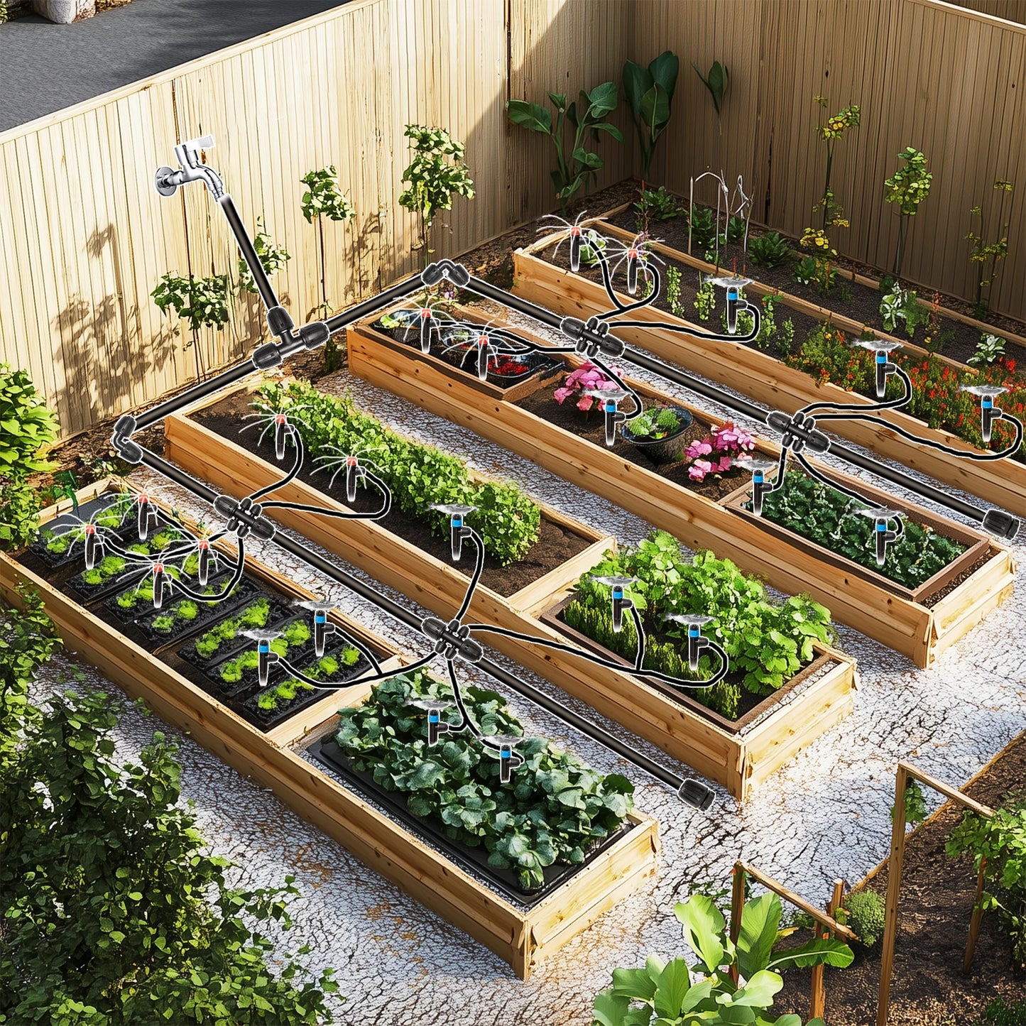 Terrawen Drip Irrigation System Kit With Locking Fittings