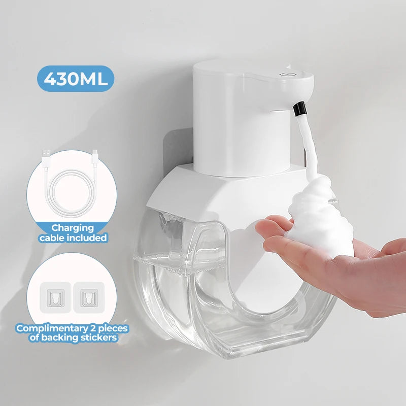 Wall Mounted Automatic Foam Soap Dispenser 500ml Rechargeable Sensor
