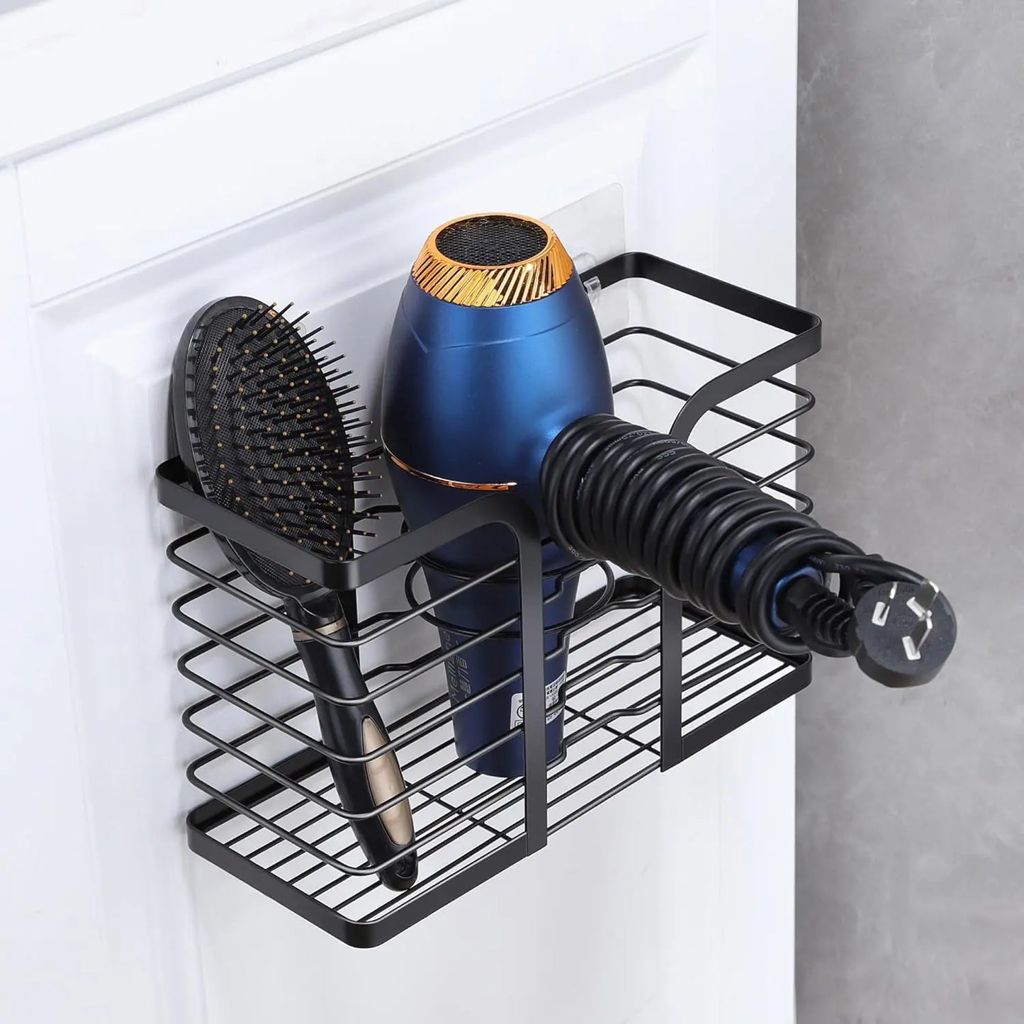 Metal Wire Hair Dryer Holder Wall Mount For Flat Iron And Tools