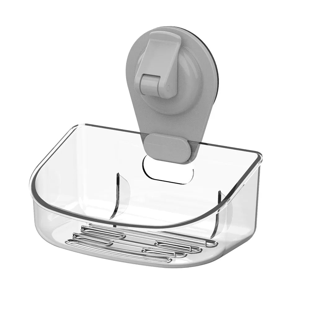 Clear Wall Mounted Suction Soap Dish For Bathroom And Shower