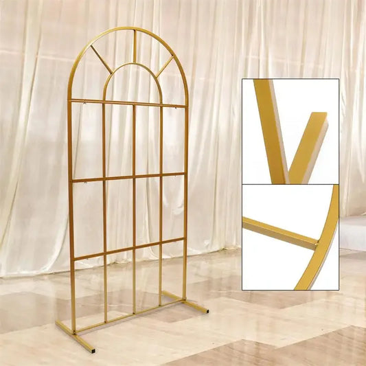 2Pcs 1M Outdoor Wedding Arch Gold Stand Backdrop Iron Birthday Party Props DIY Decor Garden Lawn Round Balloons Rack