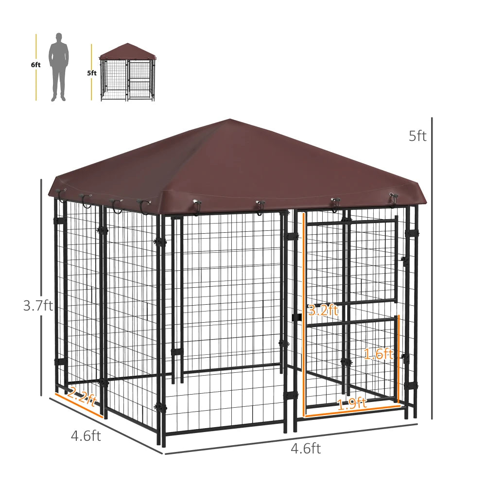 PawHut Outdoor Dog Kennel With Waterproof Cover For Pets