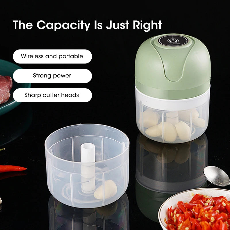 NOCCLILI Garlic Masher Crusher Electric Kitchen Chopper USB Portable