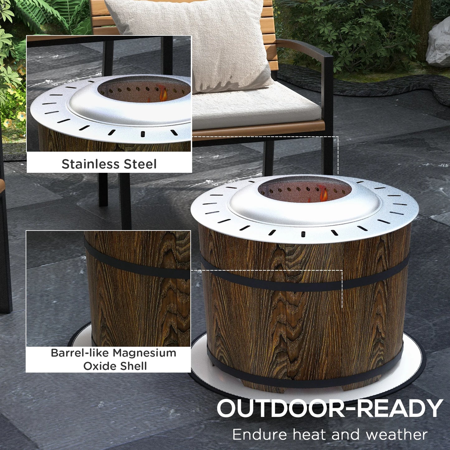 Smokeless Fire Pit With Mat Magnesium Oxide For Outdoor Use