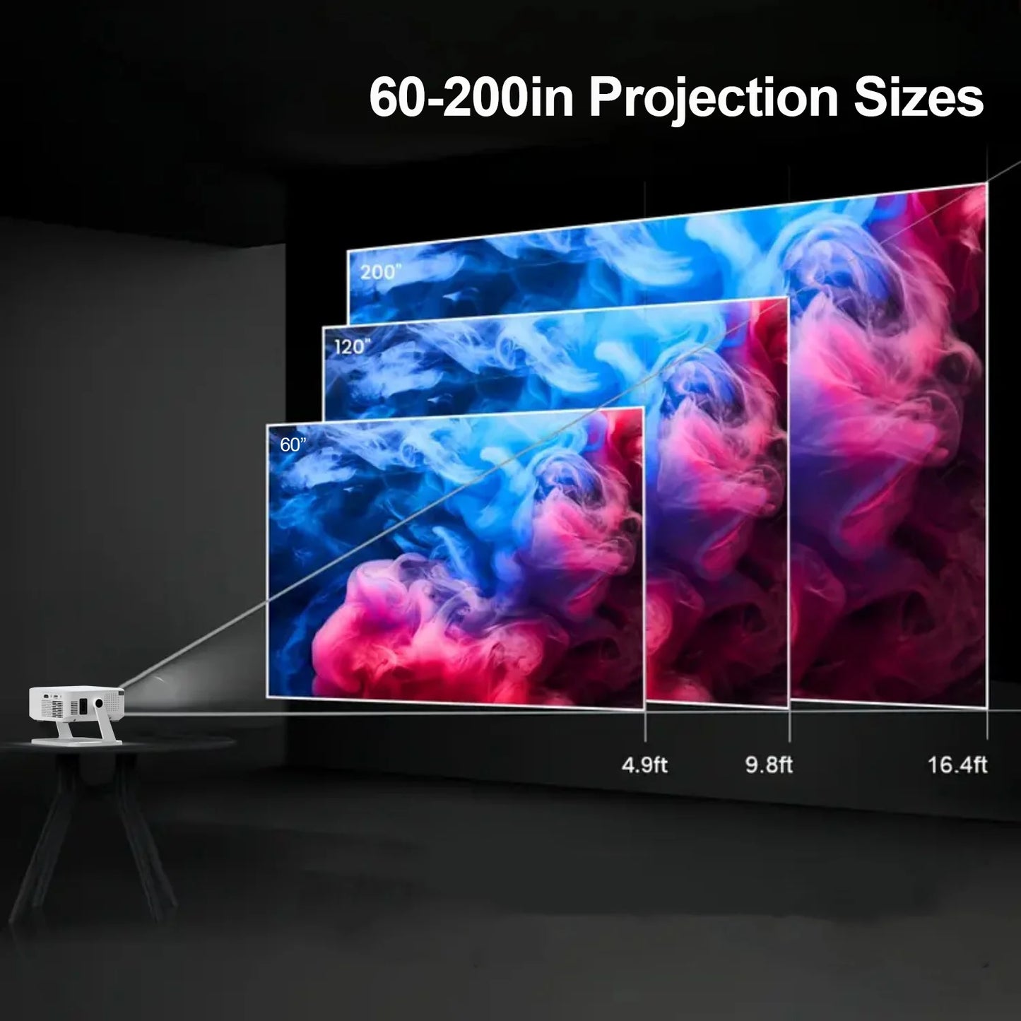 Xnano Android Smart Projector With HDMI USB Wireless Connectivity Holder