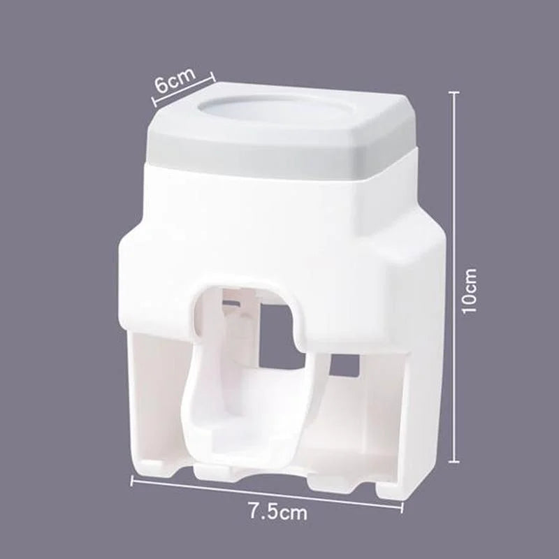 Automatic Toothpaste Dispenser And Wall Mount Toothbrush Holder Gadget