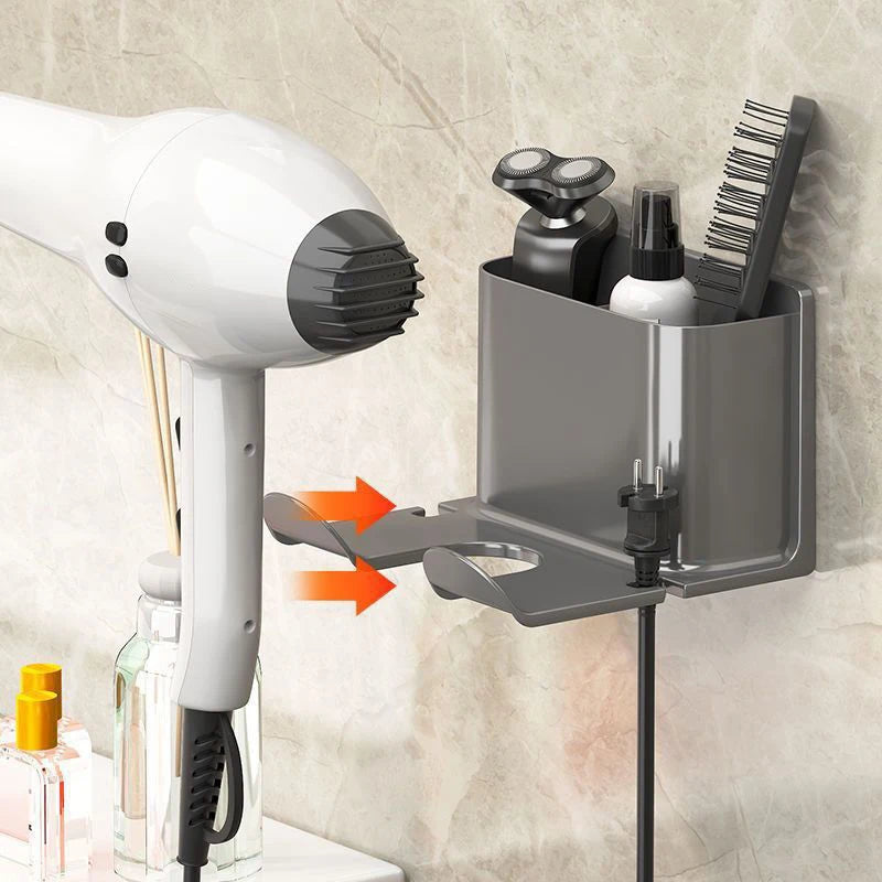 Multifunctional Hair Dryer Holder Wall Mount and Stand Organizer