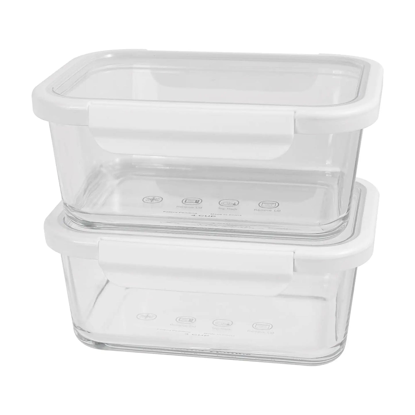 Rectangular Glass Food Storage Containers With Tritan Lids