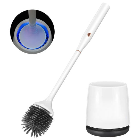 Silicone Toilet Brush With Ventilated Holder And Stand