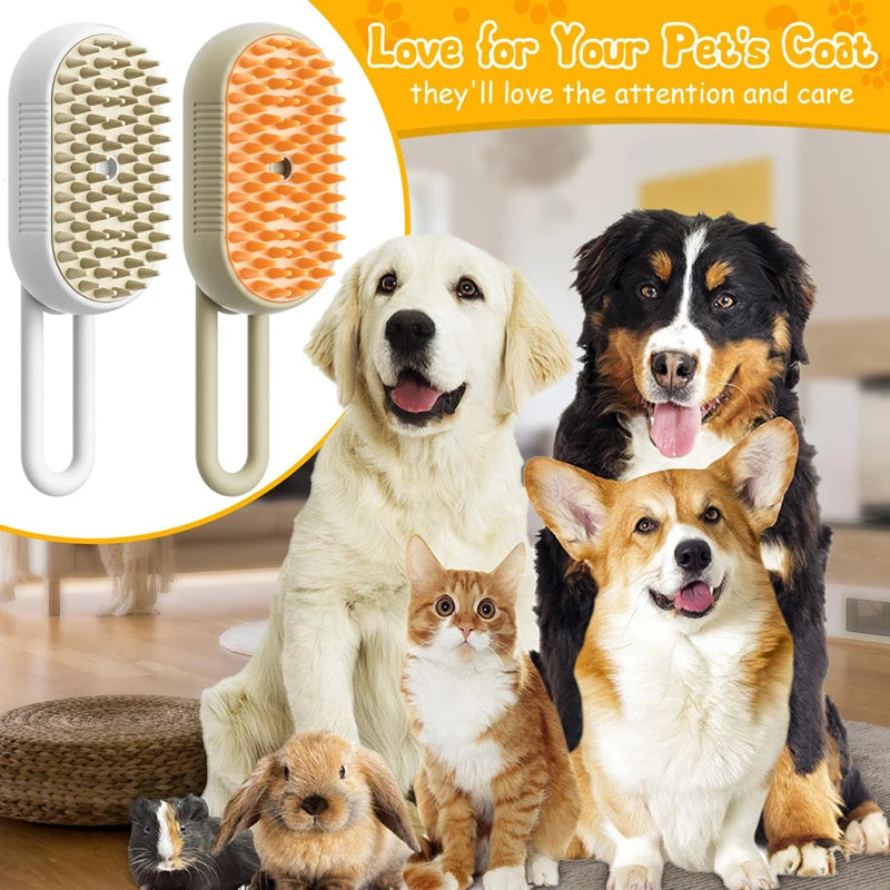 Cat Steam Brush Comb 3in1 Pet Grooming And Hair Care